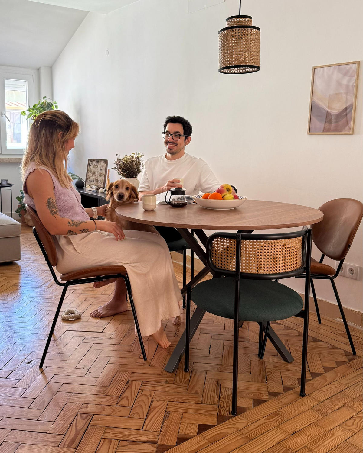 JÍDELNÍ ŽIDLE sada 2 ks Umělá kůže Hnědá Luana - černá/hnědá, kov/textil (50/80/52cm) - Beliani