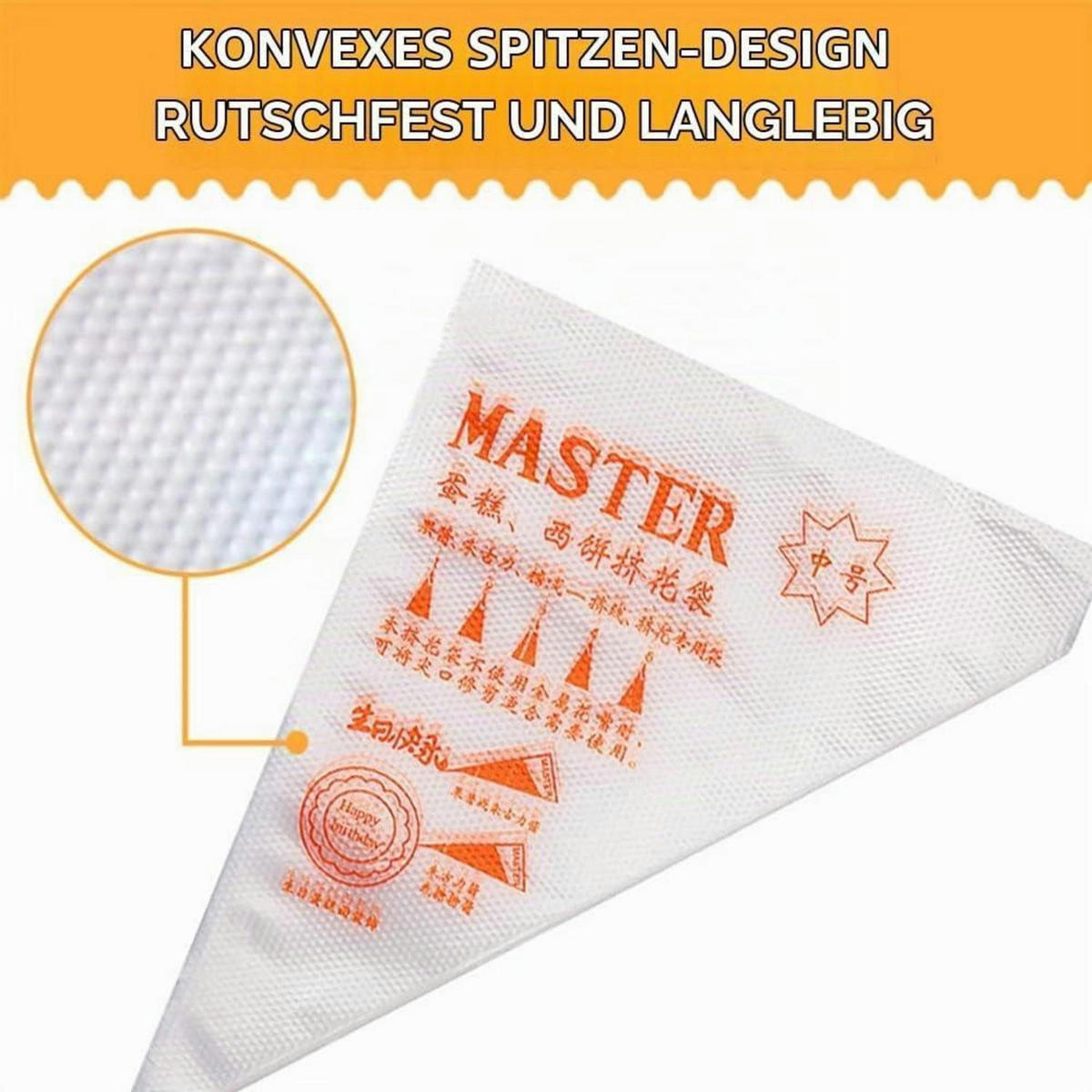 SPRITZBEUTEL Einweg 300 Stück 3 Größen - Transparent, Kunststoff (33/22/37cm)