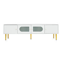 TV-SCHRANK Weiß 170/35/50 cm - Weiß, Glas/Holzwerkstoff (35/50/170cm) - Urban Meuble