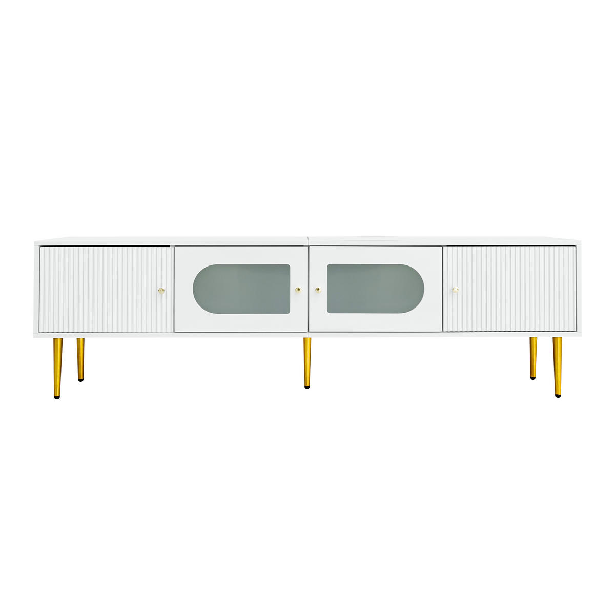 TV-SCHRANK Weiß 170/35/50 cm - Weiß, Glas/Holzwerkstoff (35/50/170cm) - Urban Meuble