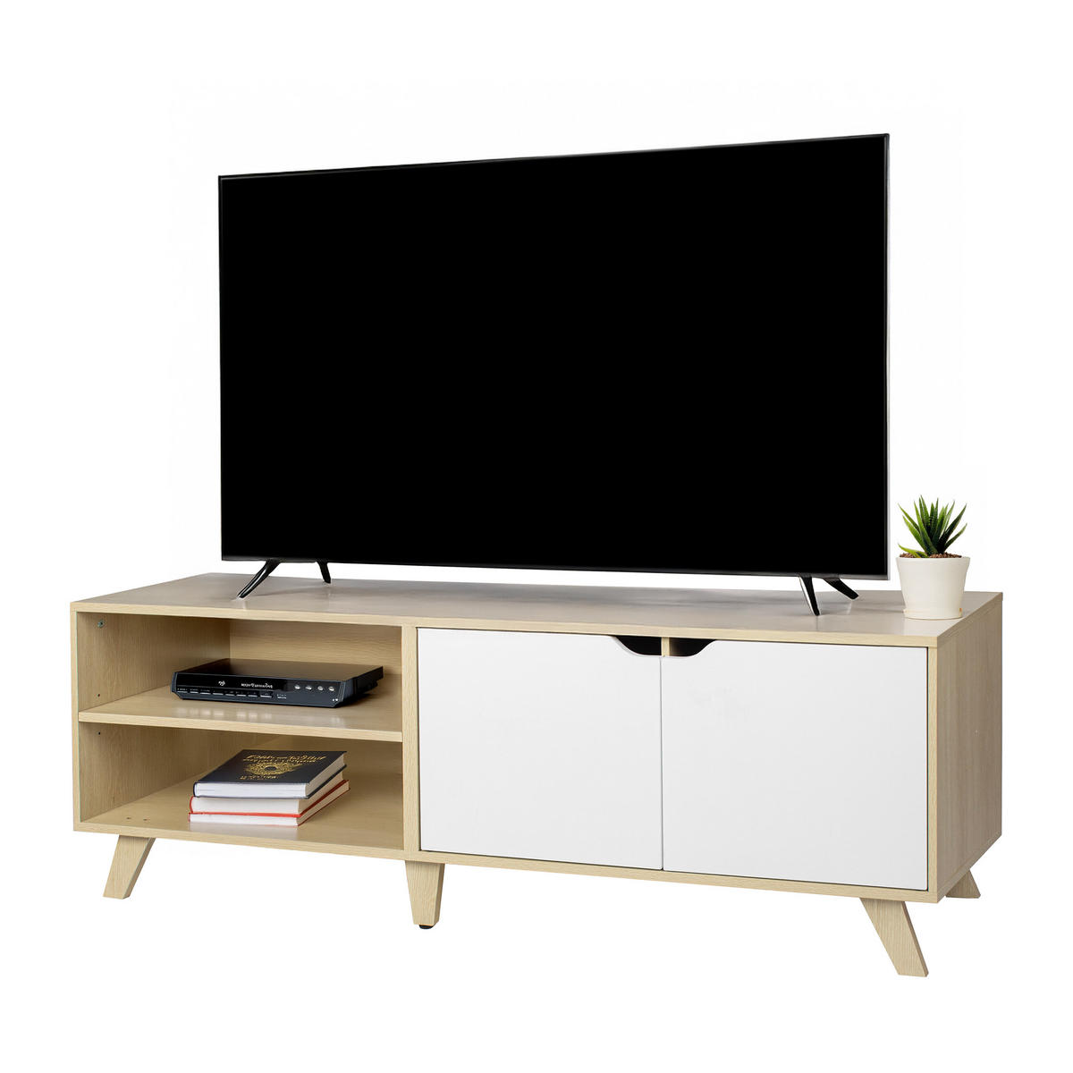 TV-LOWBOARD - Hellbraun, Holzwerkstoff (140/50/40cm) - Relaxdays
