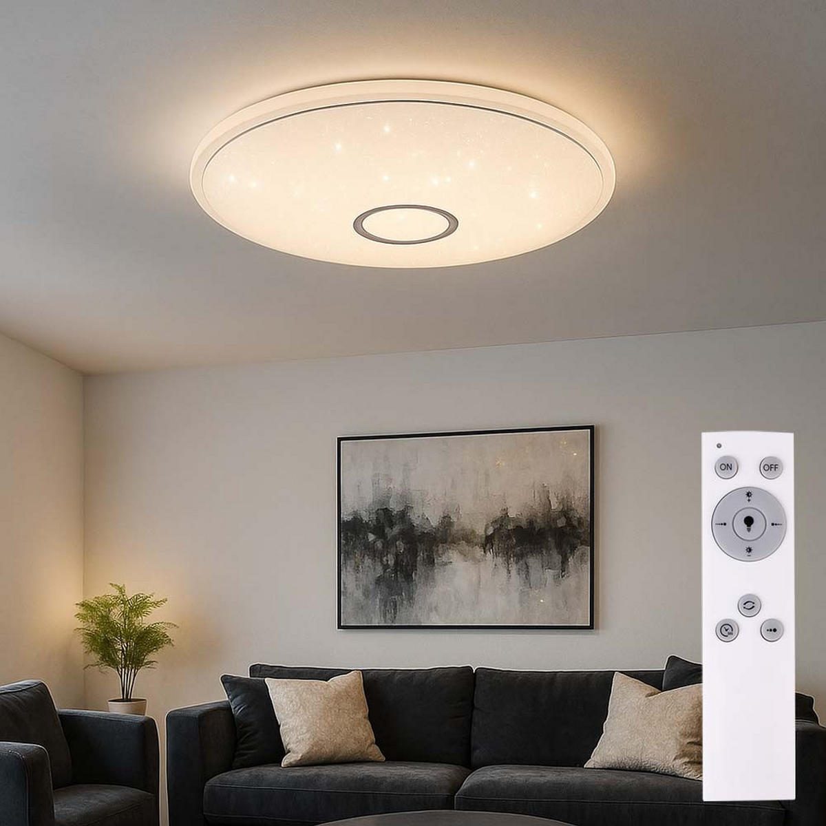 LED DECKENLEUCHTE Metall Weiß CONNOR - Weiß, Metall (68/68/10cm)