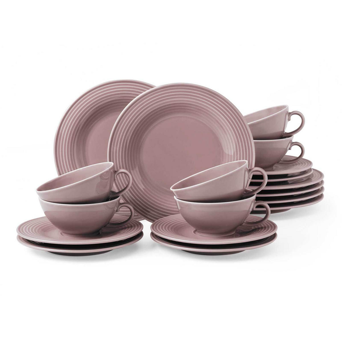 TEESERVICE Beat Color Glaze Altrosa 18er Set - Dunkelrosa, Keramik (1/1/1cm) - Seltmann Weiden