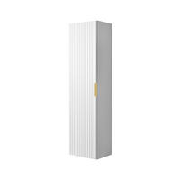 BADEZIMMERSCHRANK, Weiß, 35 x 136 x 27 cm, goldener Griff - Goldfarben/Weiß, Holzwerkstoff (35/136/27cm) - 3XE LIVING