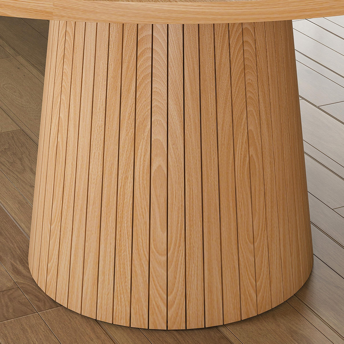 ESSTISCH 110/110/75 cm in Eichenoptik mit MDF-Tischplatte und Säulenfuß - Naturfarben, Holzwerkstoff (110/110/75cm) - CHICFURN