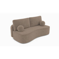 BETTSOFA SANDRO Beige Bucle-Stoff mit Schlaffunktion - Beige, Textil (101/93/207cm) - MASSENO