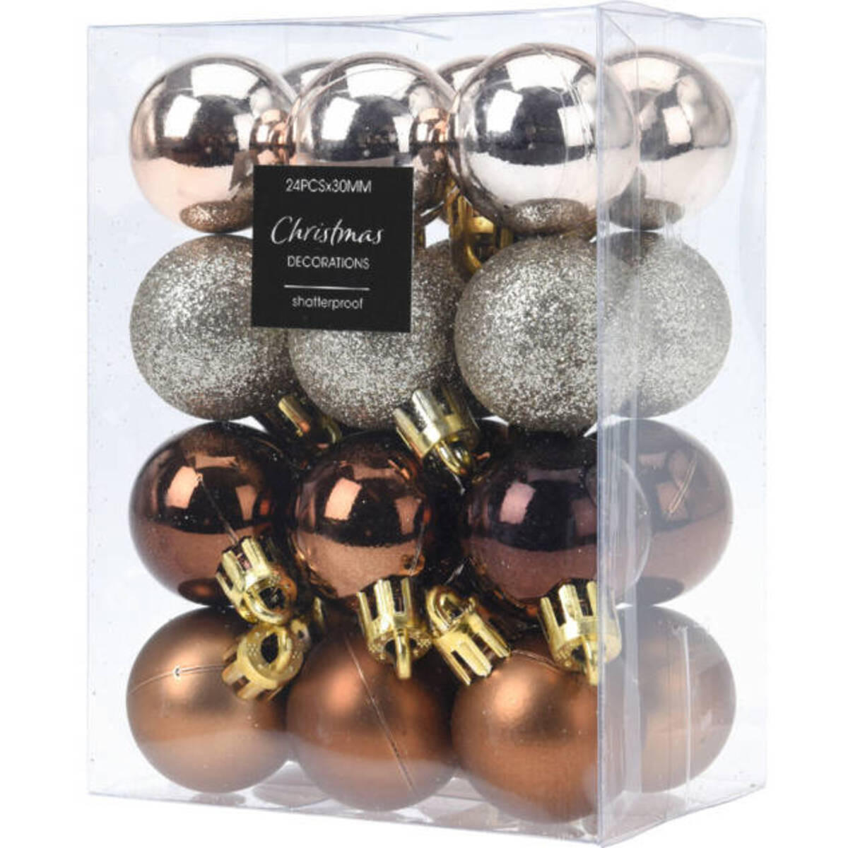 WEIHNACHTSKUGELN 24er-Set Ø 3 cm - Kupferfarben, Kunststoff (6/12/9cm) - Home Styling Collection