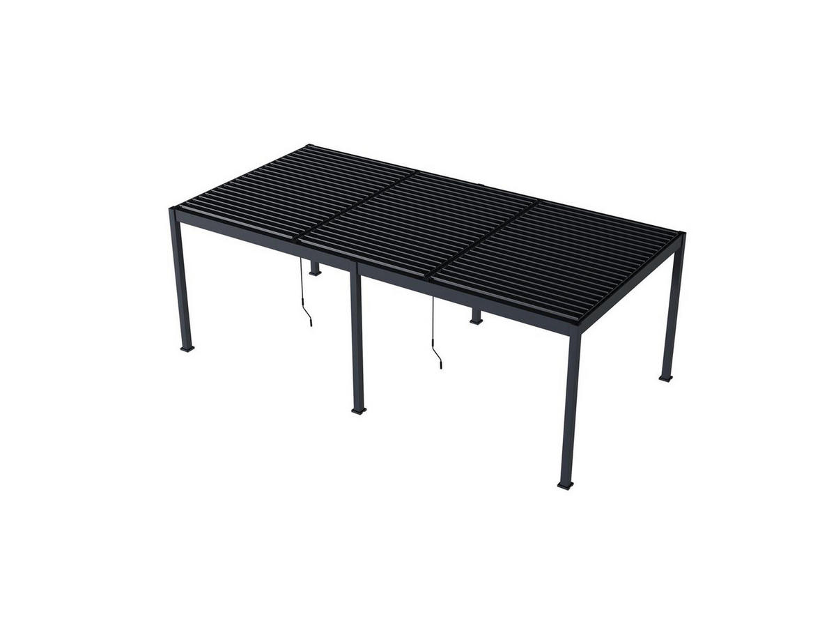 LAMELLENDACH-PERGOLA Oasis 3,6x7,2 m Anthrazit Aluminium - Grau, Kunststoff (80/175/120cm) - Green Spirit