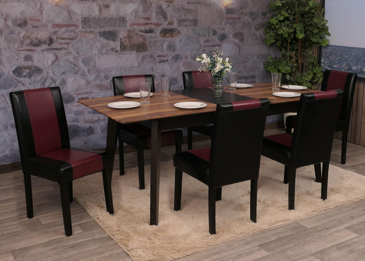 ESSZIMMERSTUHL Schwarz, Rot 2er-Set - Rot/Schwarz, Textil (43/90/56cm) - MCW