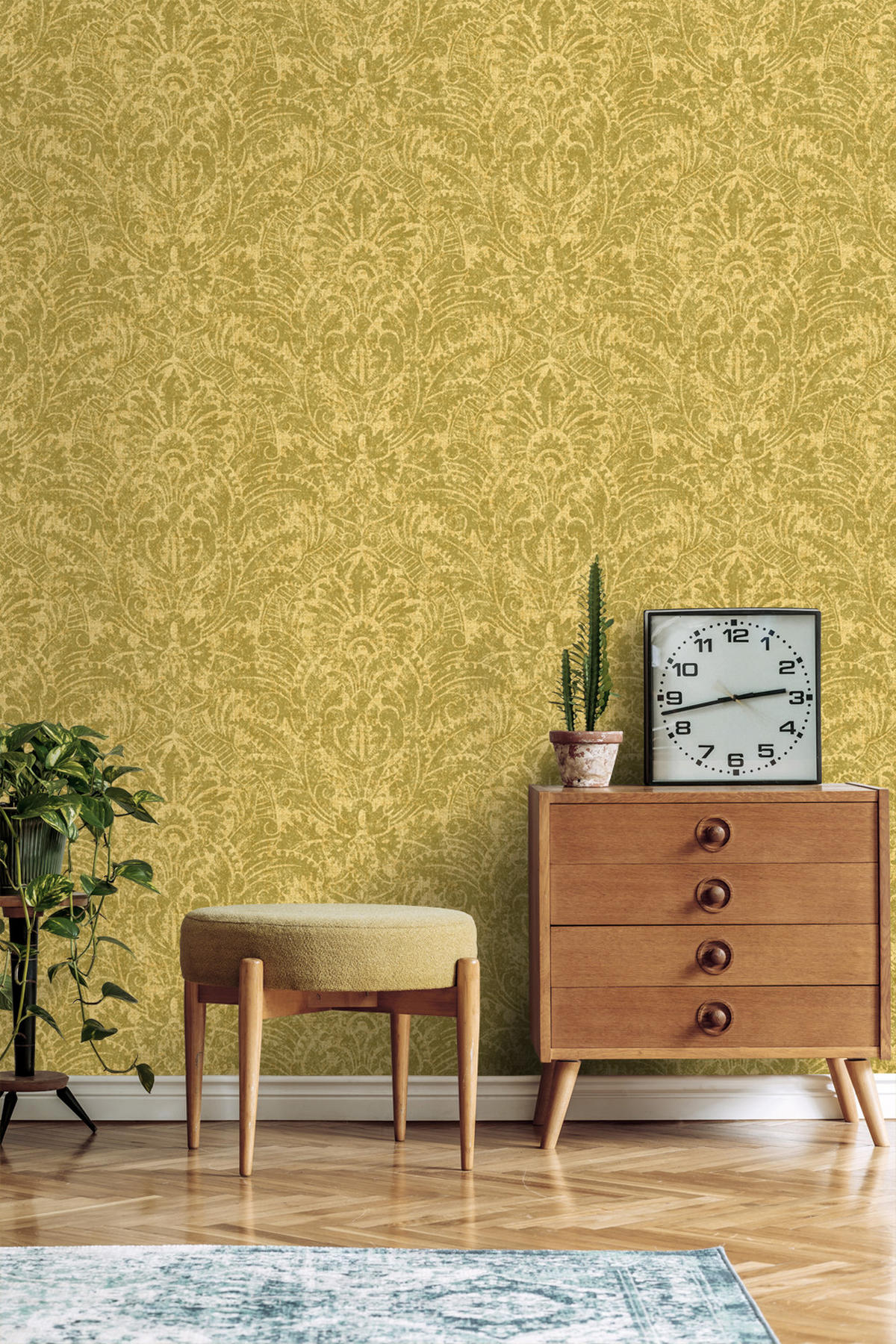 TAPETE Ornamente 50 x 900 cm - Gelb, Papier (50/900cm) - ESTAhome