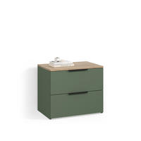 KOMMODE Piave Grün 60 x 50 cm mit 2 Schubladen - Grün, Holzwerkstoff (60/50/40cm) - Livinity®