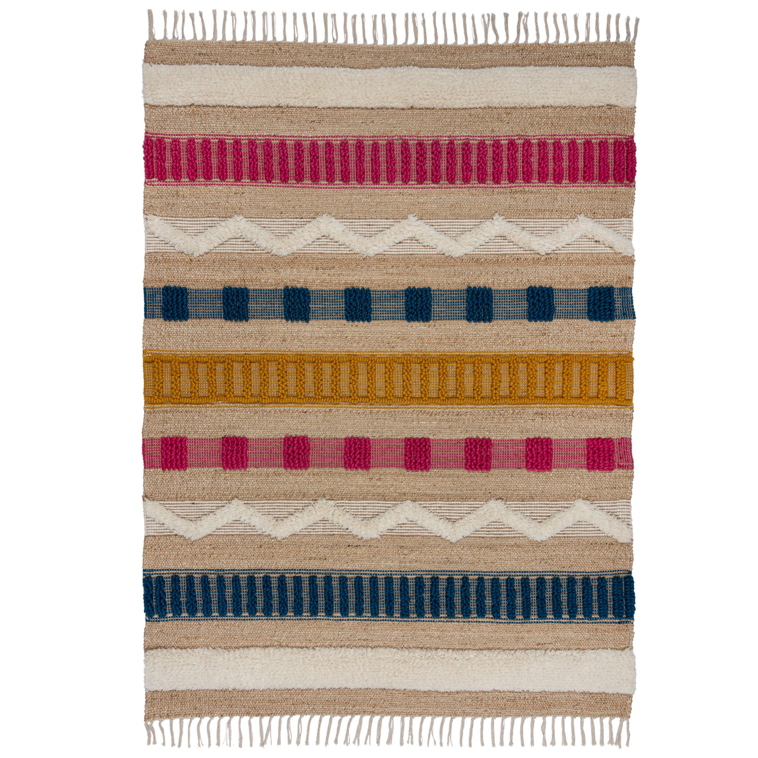NATURTEPPICH handgewebt Jute-Wolle-Mix skandinavisch WHARFE, Multi 160x230 cm - Multicolor, Textil (160/230cm) - KADIMA DESIGN