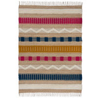 NATURTEPPICH handgewebt Jute-Wolle-Mix skandinavisch WHARFE, Multi 160x230 cm - Multicolor, Textil (160/230cm) - KADIMA DESIGN