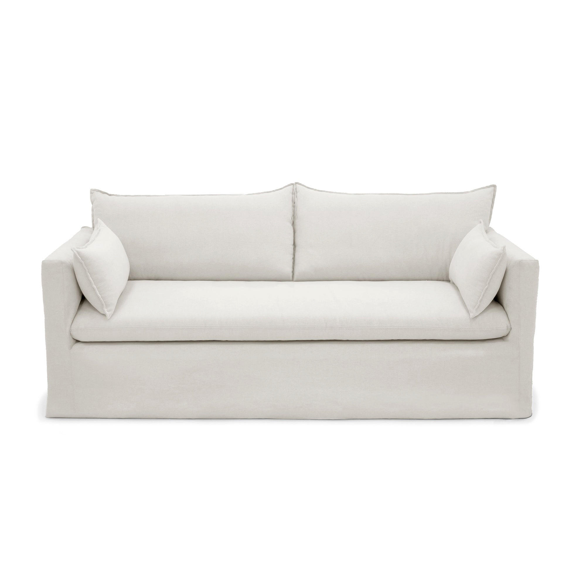 SOFA 3-SITZER Leinen und Baumwolle Weiß 206cm - Weiß, Textil (206/93/89cm) - Sia Home