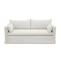 SOFA 3-SITZER Leinen und Baumwolle Weiß 206cm - Weiß, Textil (206/93/89cm) - Sia Home