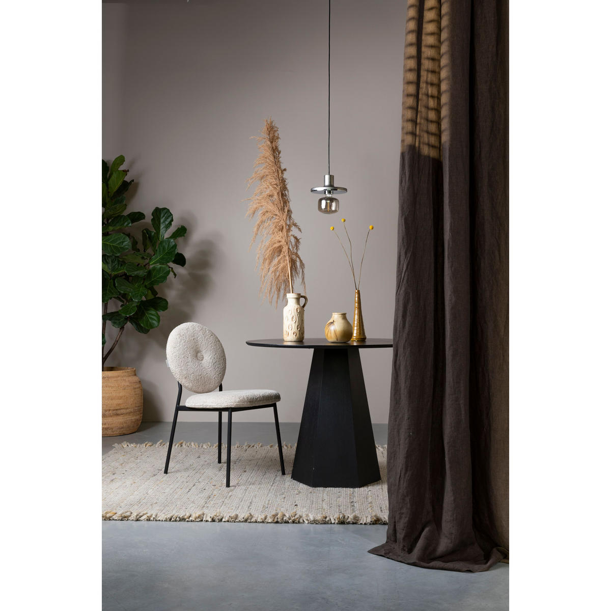 ESSTISCH Pilar Rund 100 cm Schwarz - Schwarz, Holzwerkstoff (100/100/76cm) - Zuiver