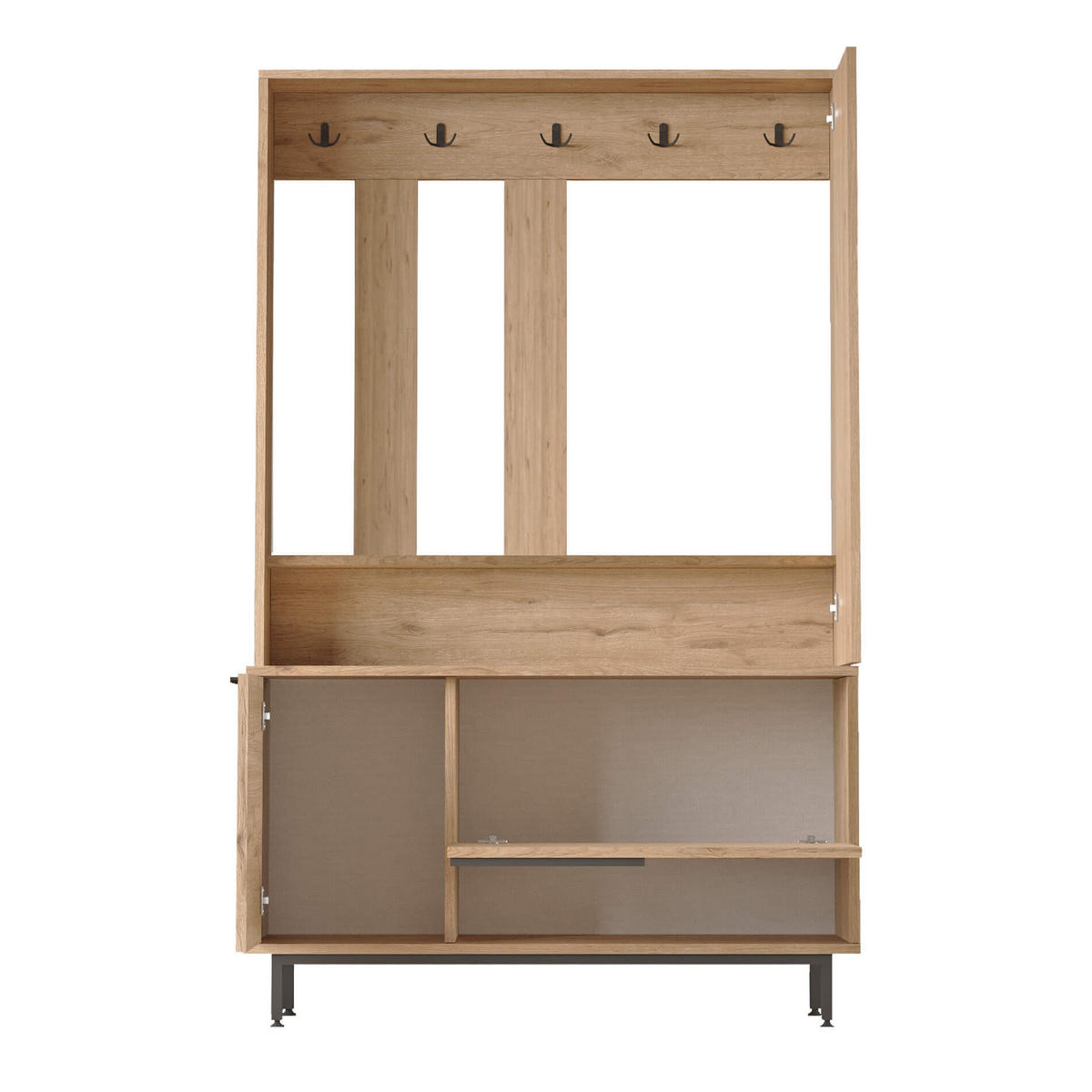 GARDEROBE Hellbraun 33,5/112/178 cm - Braun, Holzwerkstoff (112.2/178.2/33.5cm) - Mobili Rebecca