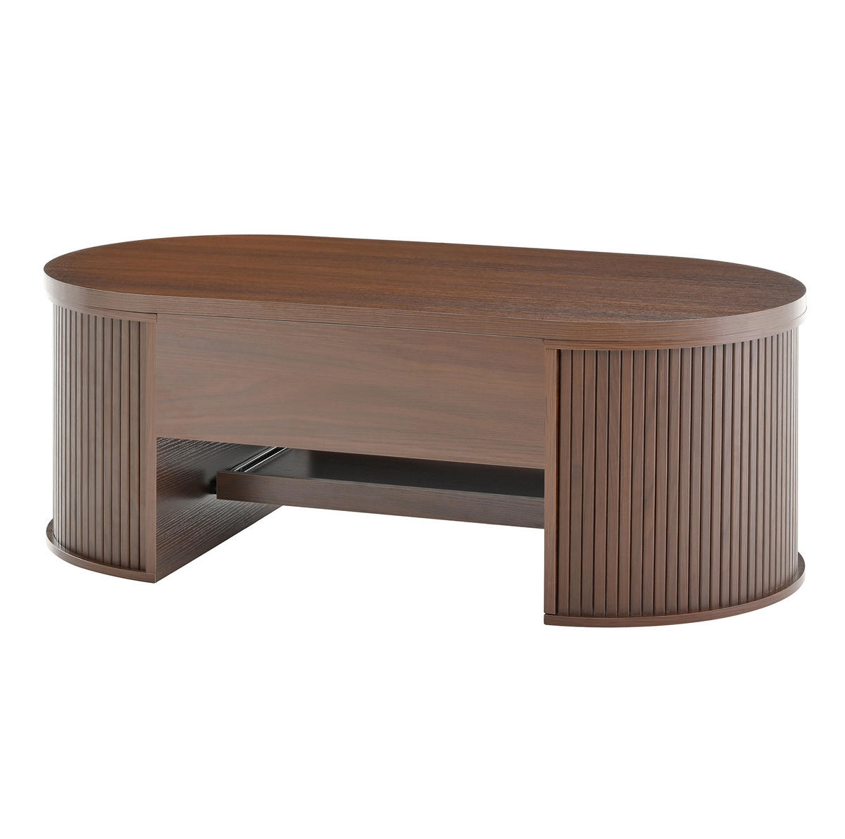 COUCHTISCH 110/55.5/40 cm in Natural Walnut aus MDF mit höhenverstellbarer Tischplatte - Naturfarben, Holzwerkstoff (110/55.5/40cm) - OKMYHOME