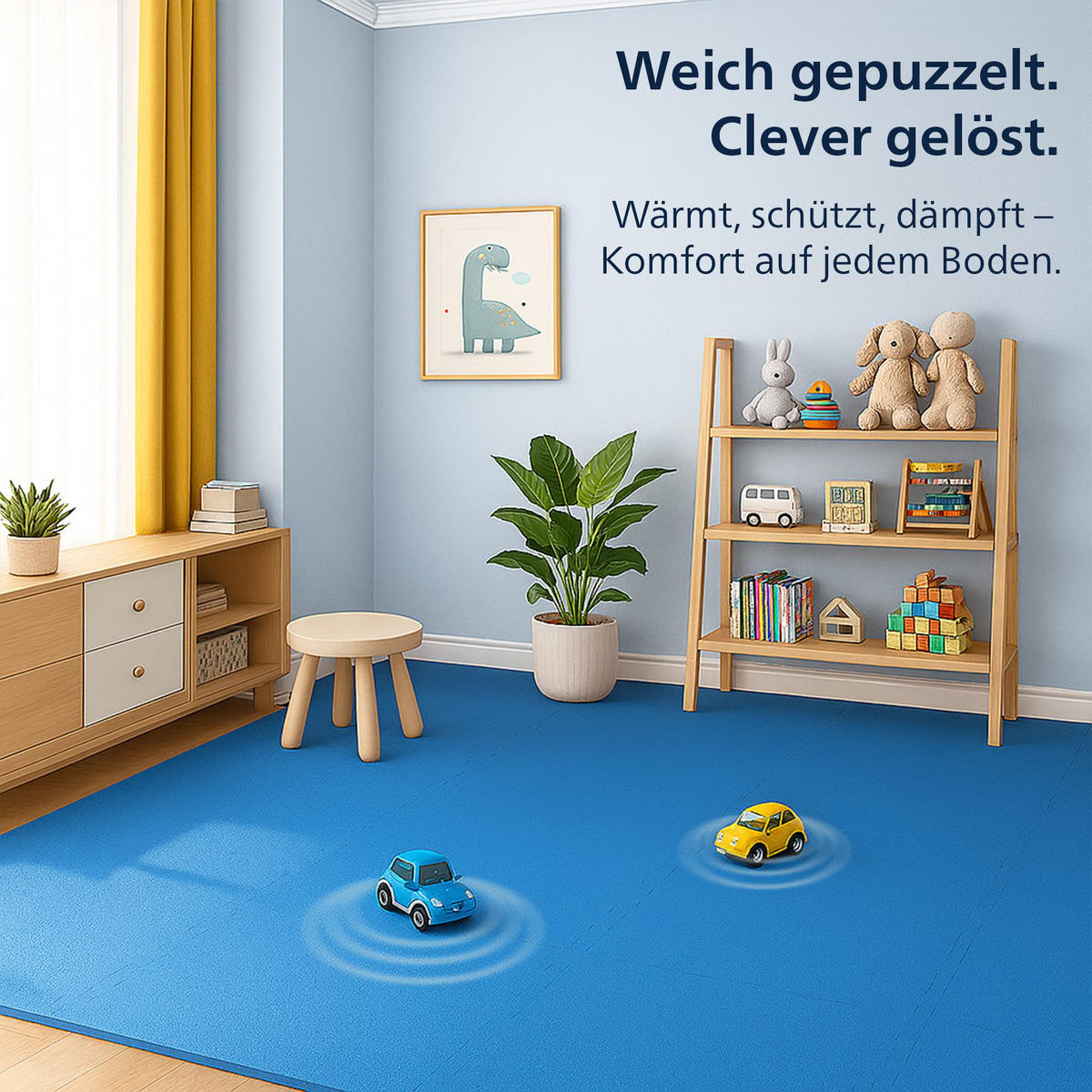 BODENSCHUTZMATTE 18er-Set Blau - Blau, Kunststoff (30/30cm) - CLP