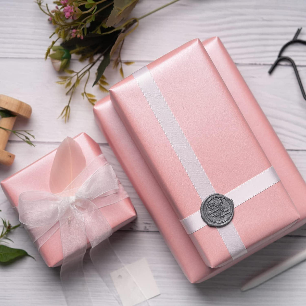 GESCHENKPAPIER Rosa Matt Perlmutt 43,2 cm x 10 m - Rosa, Papier (43.2/1.5/43.2cm)