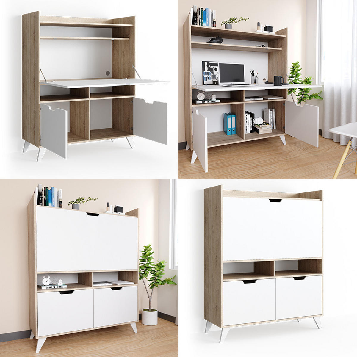 SEKRETÄR SCHREIBTISCH Berdi Sonoma 110 x 45 cm - Sonoma Eiche, Holzwerkstoff (45/110/140cm) - Vicco