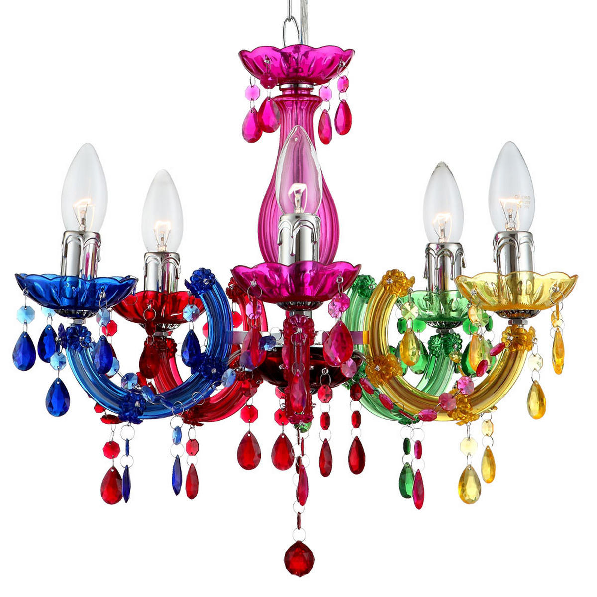 LED KRONLEUCHTER CUIMBRA II Bunt - Multicolor, Metall (44/44/128cm) - Globo Lighting