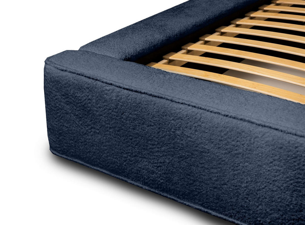 POLSTERBETT Omaha In Euphoria Komplett - Blau, Holzwerkstoff/Textil (140/200cm) - Fun Möbel