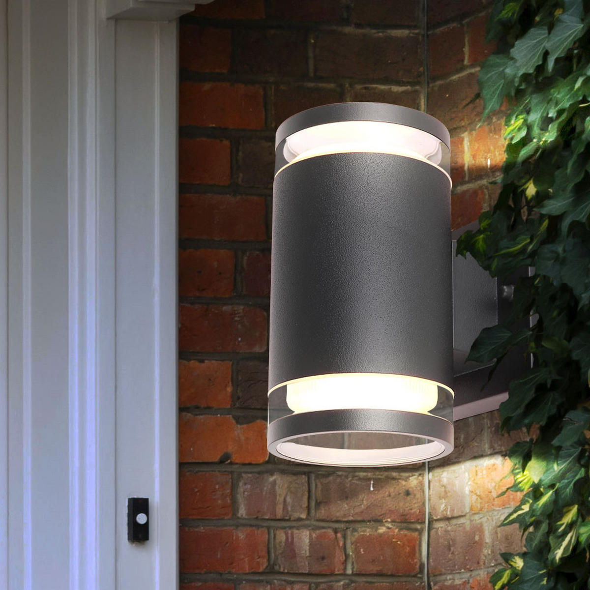 AUSSEN-WANDLEUCHTE Aluminium Anthrazit - Grau, Glas (10/16.5/13cm) - Globo Lighting