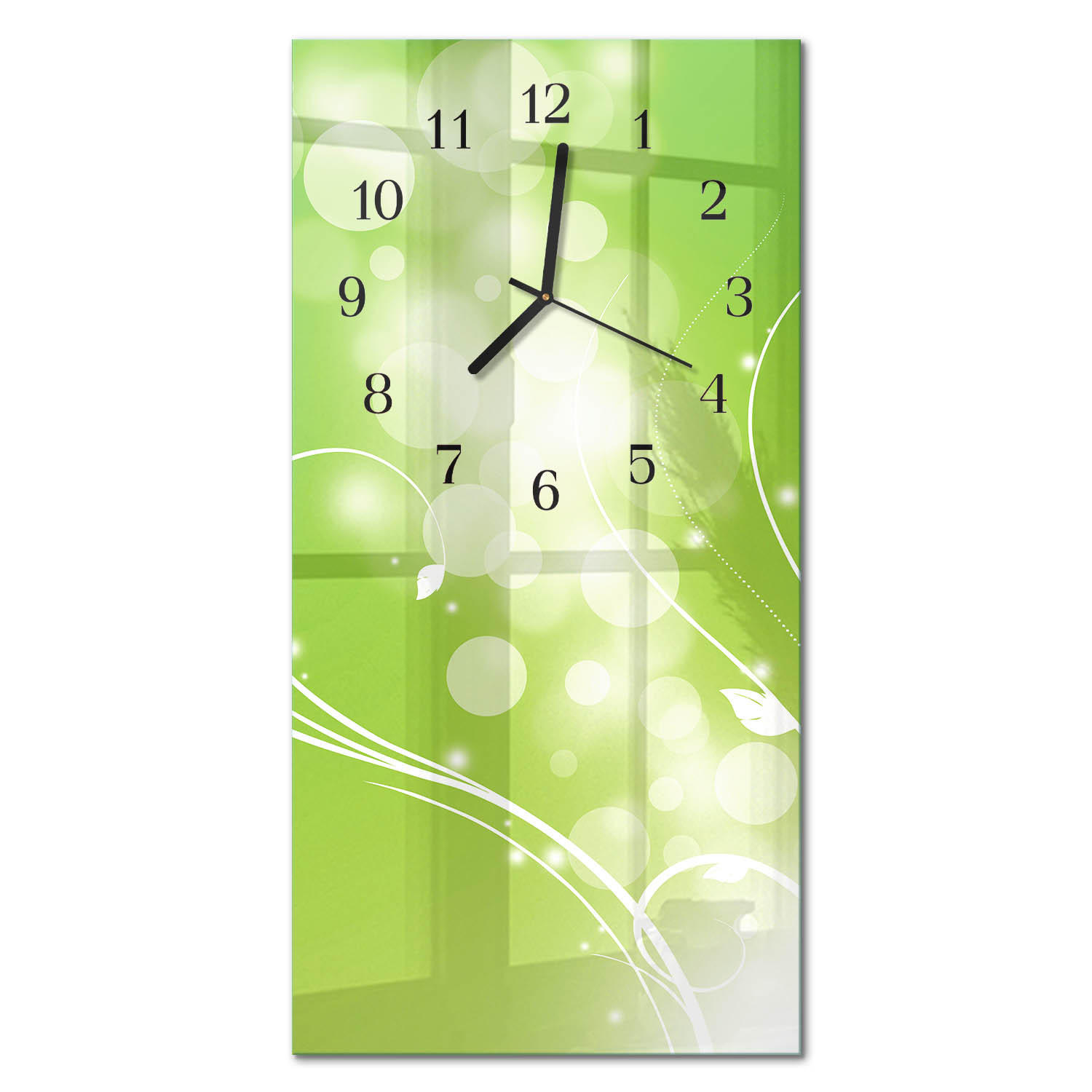WANDUHR 60x30 cm - Kaffee - Grün, Glas (30/60/0.4cm) - TULUP