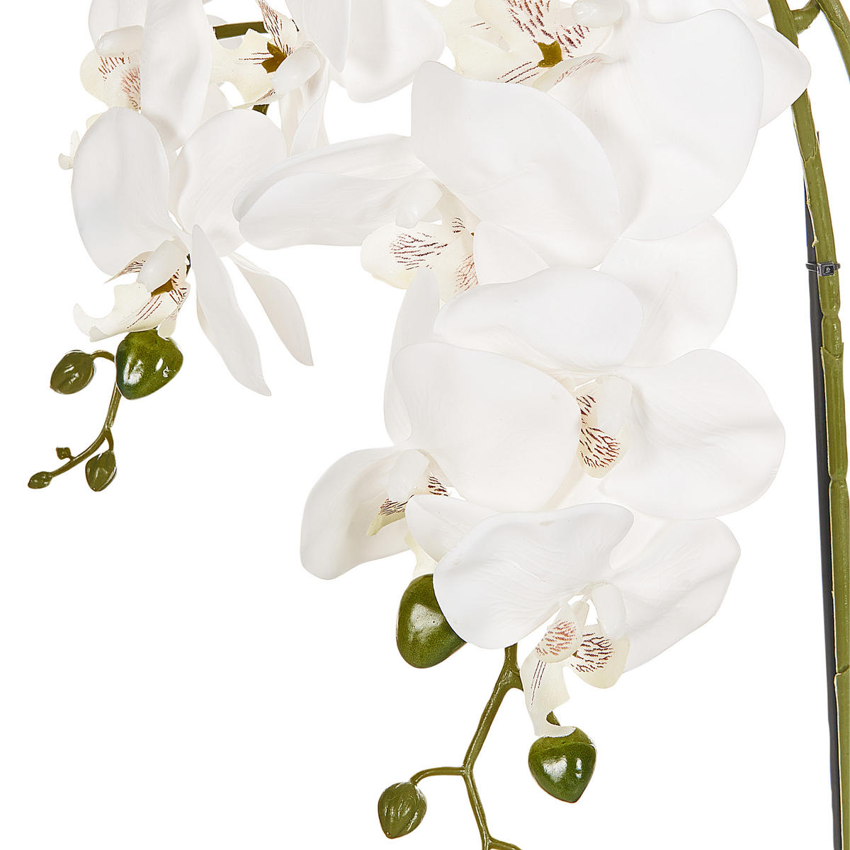 KÜNSTLICHE Topfpflanze 59 cm Grün/Weiß Orchid - Weiß/Grün, Kunststoff (59cm) - Beliani