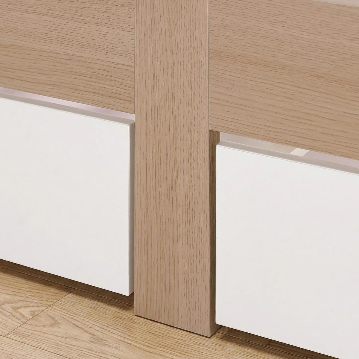 HOLZBETT Braun Weiß 90/200 cm mit 2 Bettkästen - Braun, Holz (90/200cm) - Homestyle4u