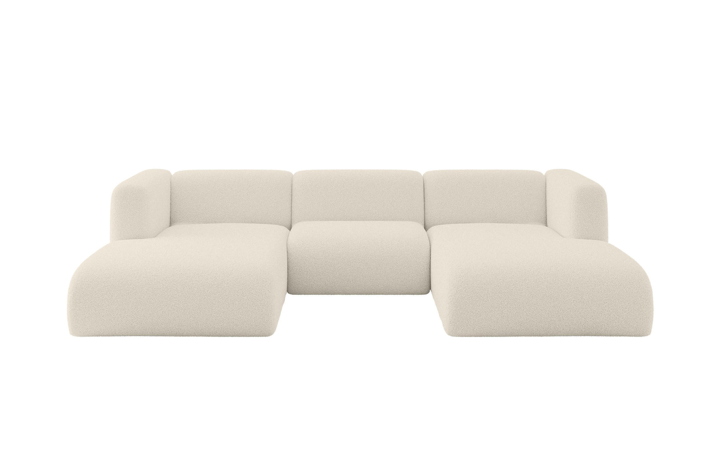WOHNLANDSCHAFT MIRA-U1 317x179x70 Beige Bouclé - Kaschmir/Beige, Holzwerkstoff/Kunststoff (317/70/179cm) - ALTDECOR