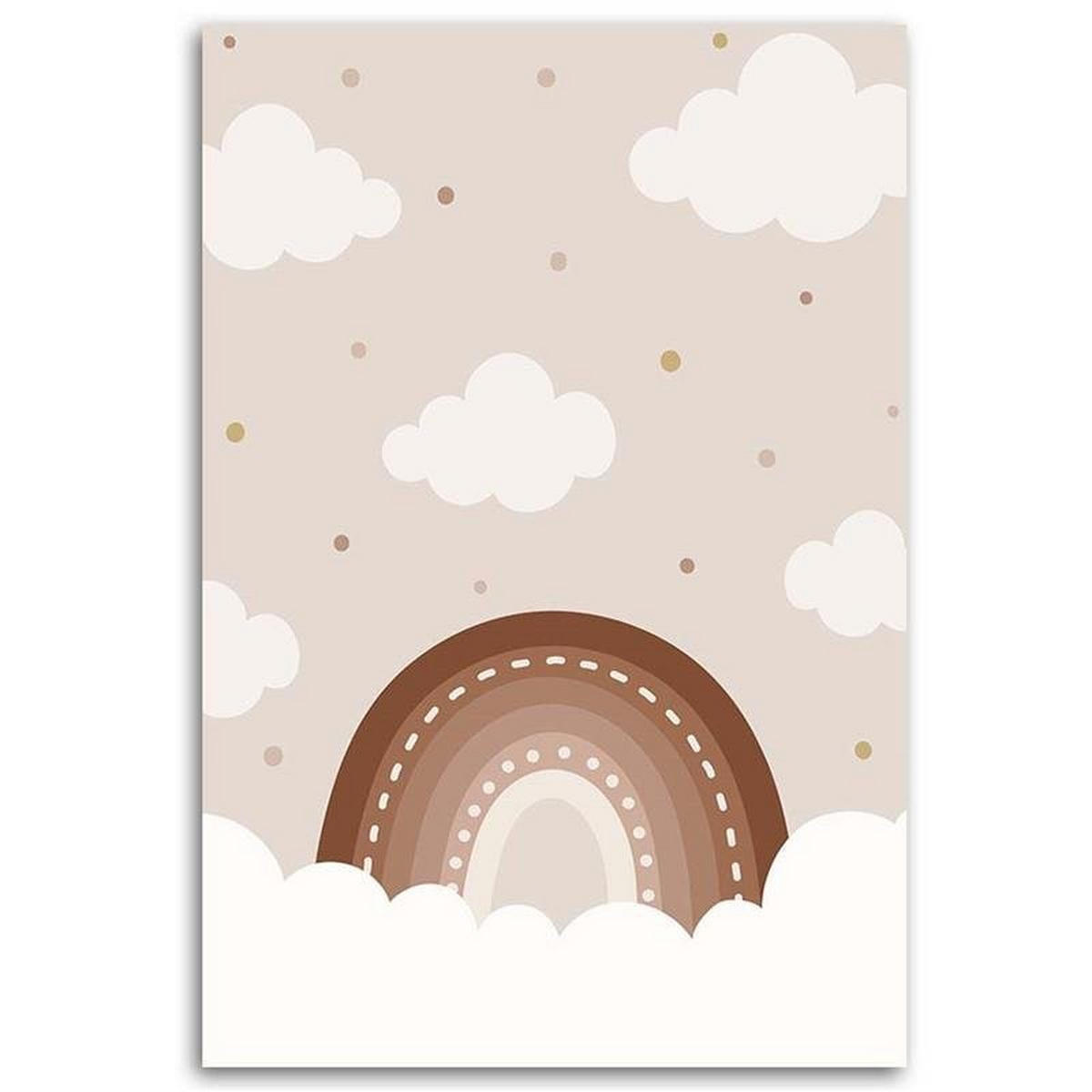 LEINWANDBILD Wolken über einem Regenbogen - Lila, Textil (70/100cm) - Feeby