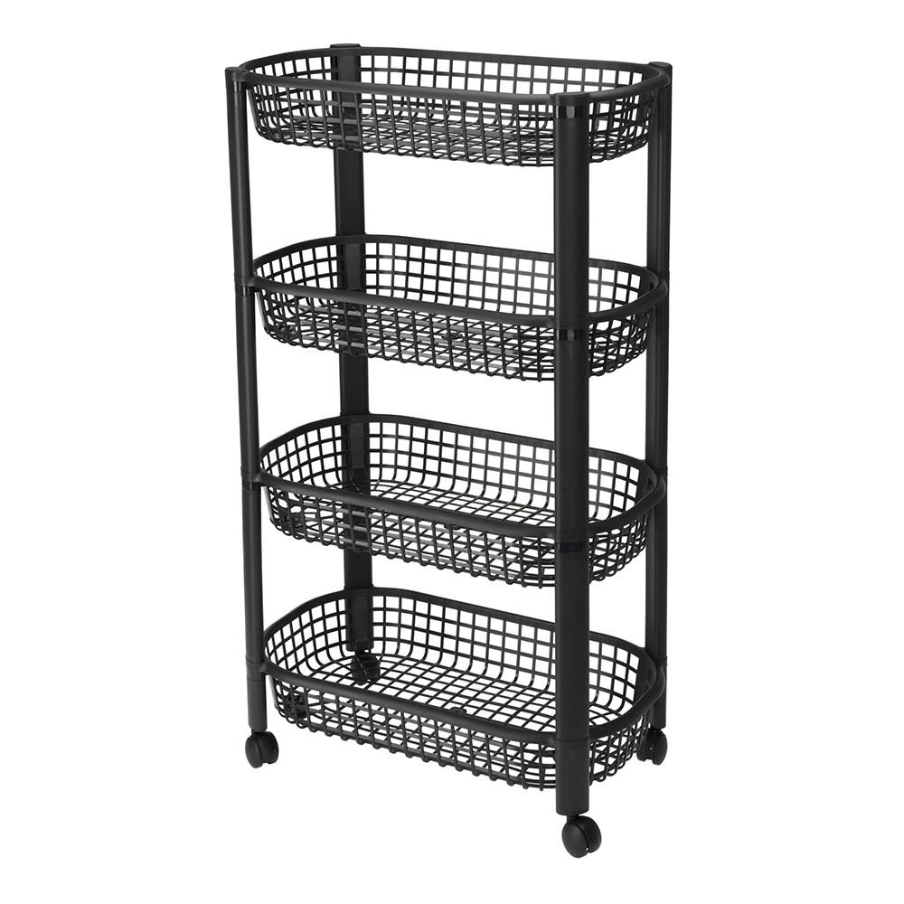 KÜCHENWAGEN Basic Schwarz 46.5/26/14 cm Kunstoff - Schwarz, Kunststoff (26/14/46.5cm) - Mondex