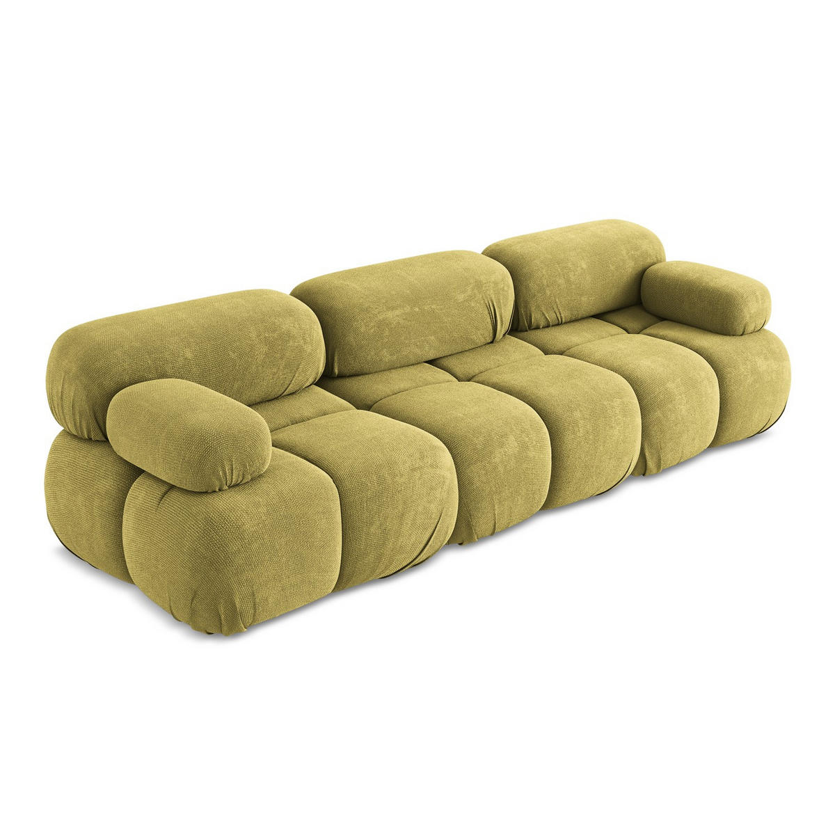3-SITZER SOFA Chenille Stoff Grün - Limette/Schwarz, Kunststoff/Textil (285/70/96cm) - LaMiaSofa