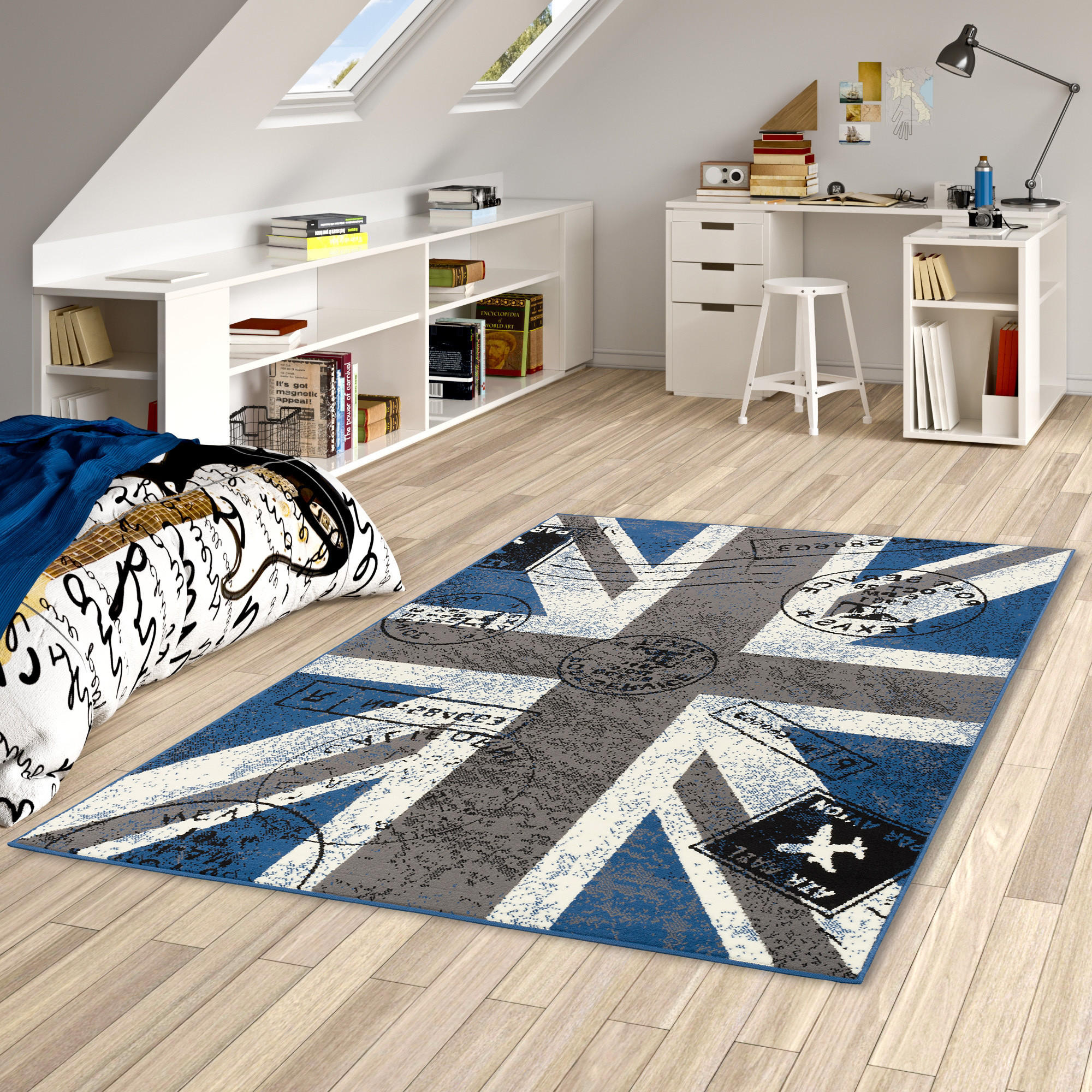 TEPPICH TRENDLINE UNION JACK - Blau/Grau, Textil (185/270cm) - Pergamon