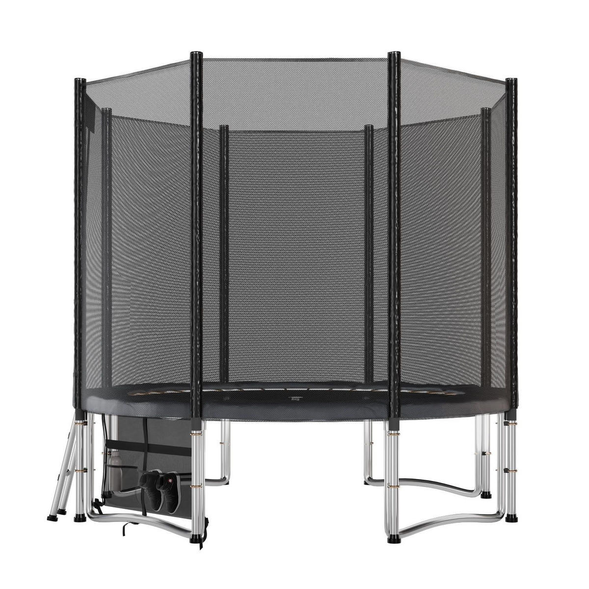 TRAMPOLIN JumpMaster M 244cm schwarz - Schwarz, Metall (244/244cm) - Juskys