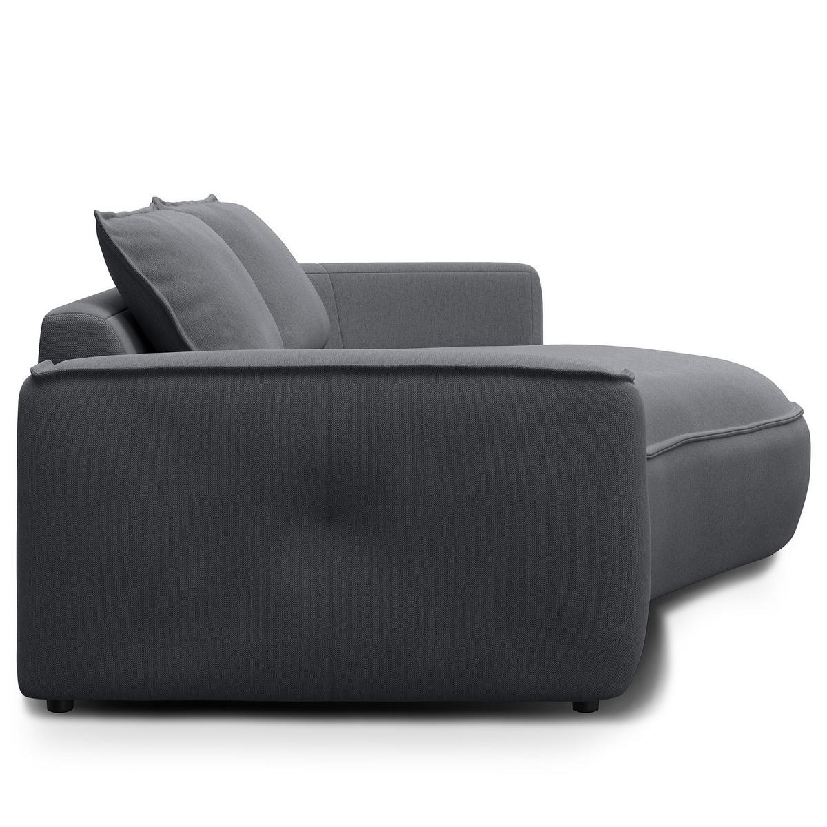 2,5-SITZER SOFA - Schwarz/Grau, Kunststoff/Textil (217/82/146cm) - home24