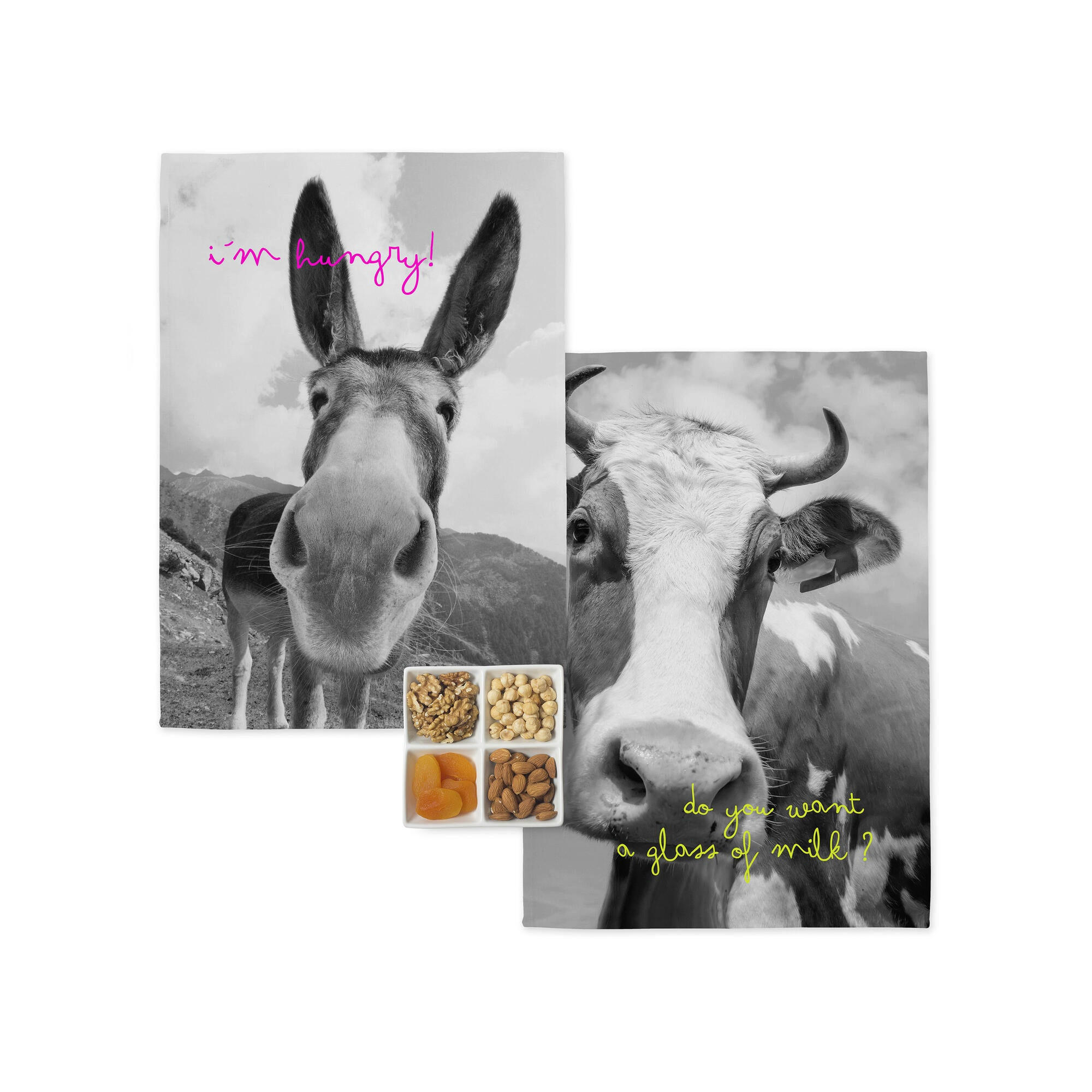 GESCHIRRTUCH (2 tlg) farm 70x50 cm mehrfarbig - Multicolor, Textil (70/50cm) - Happy Friday