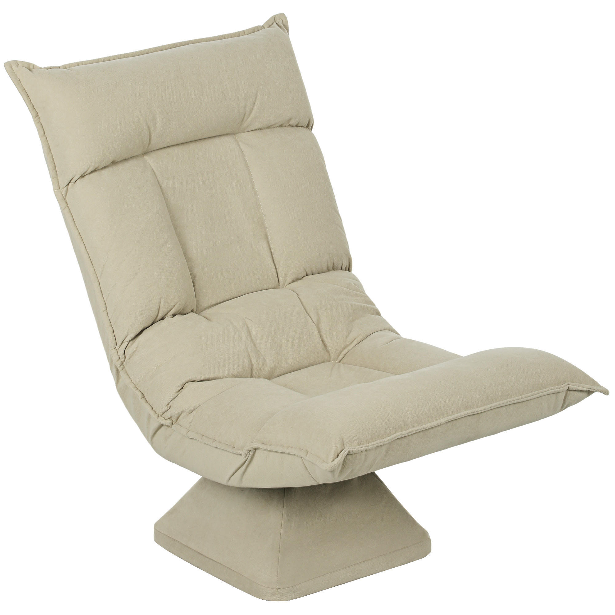 BODENSESSEL DE-06490 5-fach verstellbare Rückenlehne, drehbar Beige - Beige, Holz/Textil (62/95/70cm) - ComfortXL