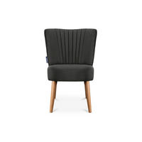 COCKTAILSESSEL DUCO auf hohen Beinen, Graphit/Eiche - Eichefarben/Graphitfarben, Holz/Textil (63/89/65cm) - KONSIMO®