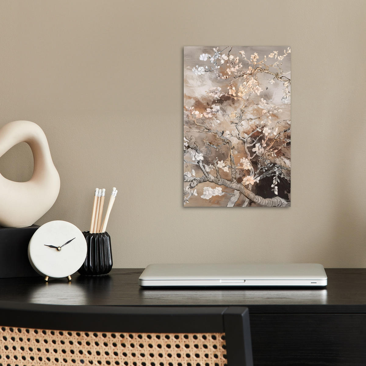 POSTER Mandelblüte - Kunst - Van Gogh - Beige - Abstrakt 20x30 cm - Braun, Papier (20/30/0.1cm) - MuchoWow