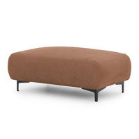 POLSTERHOCKER Cardea in Bubble-Optik aus weichem Terrakotta Strukturstoff mit hohem Sitzkomfort - Terracotta/Schwarz, Holz/Textil (110/46/65cm) - S-Style Möbel