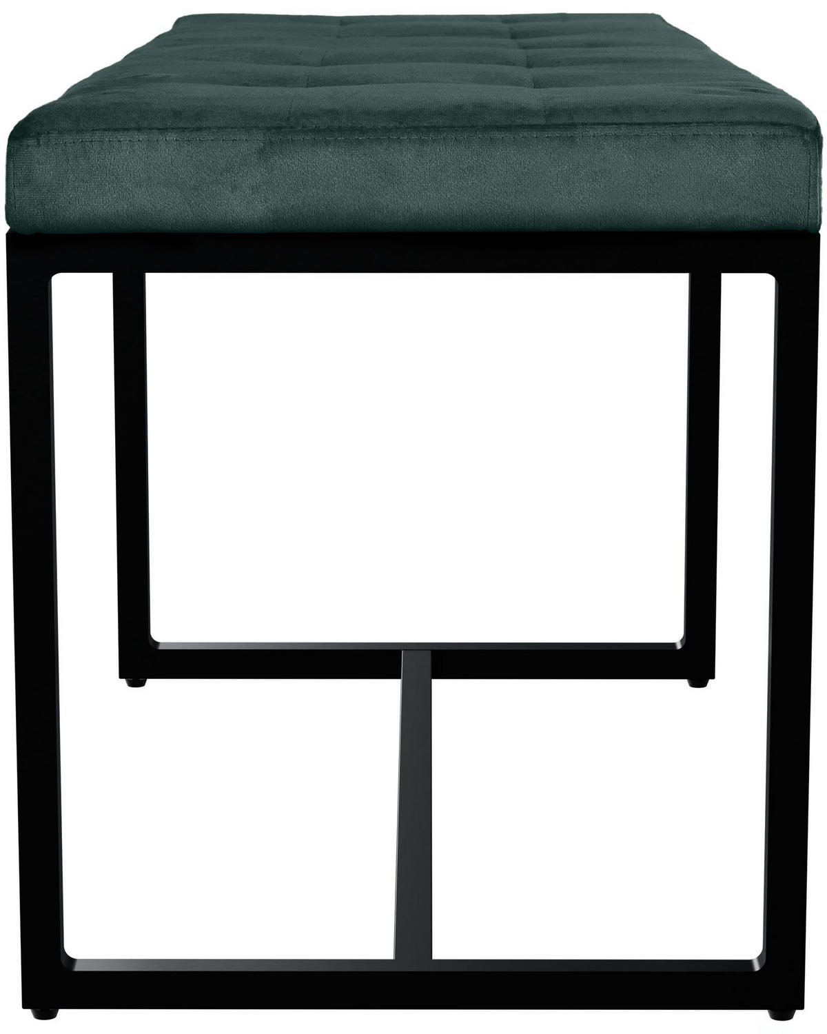 SITZBANK 100/40 cm Samt grün - Schwarz/Grün, Textil/Metall (100/48/40cm) - CLP