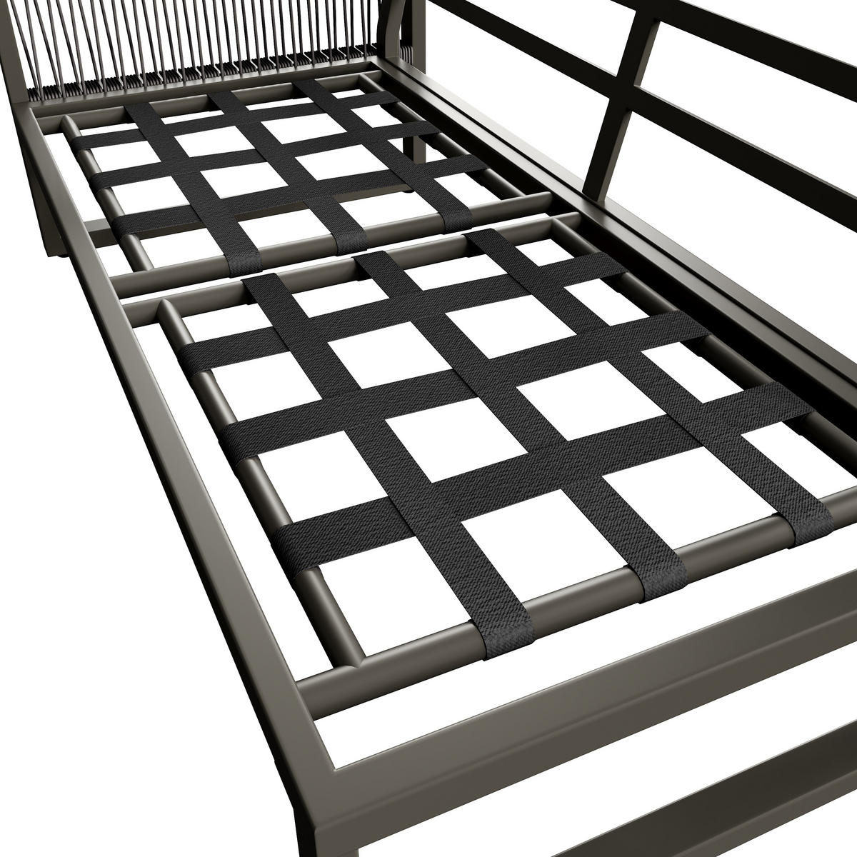 GARTENMÖBEL 123x68x86cm grau aus Metall und mit verstellbaren Füßen - Grau, Metall - Modfu