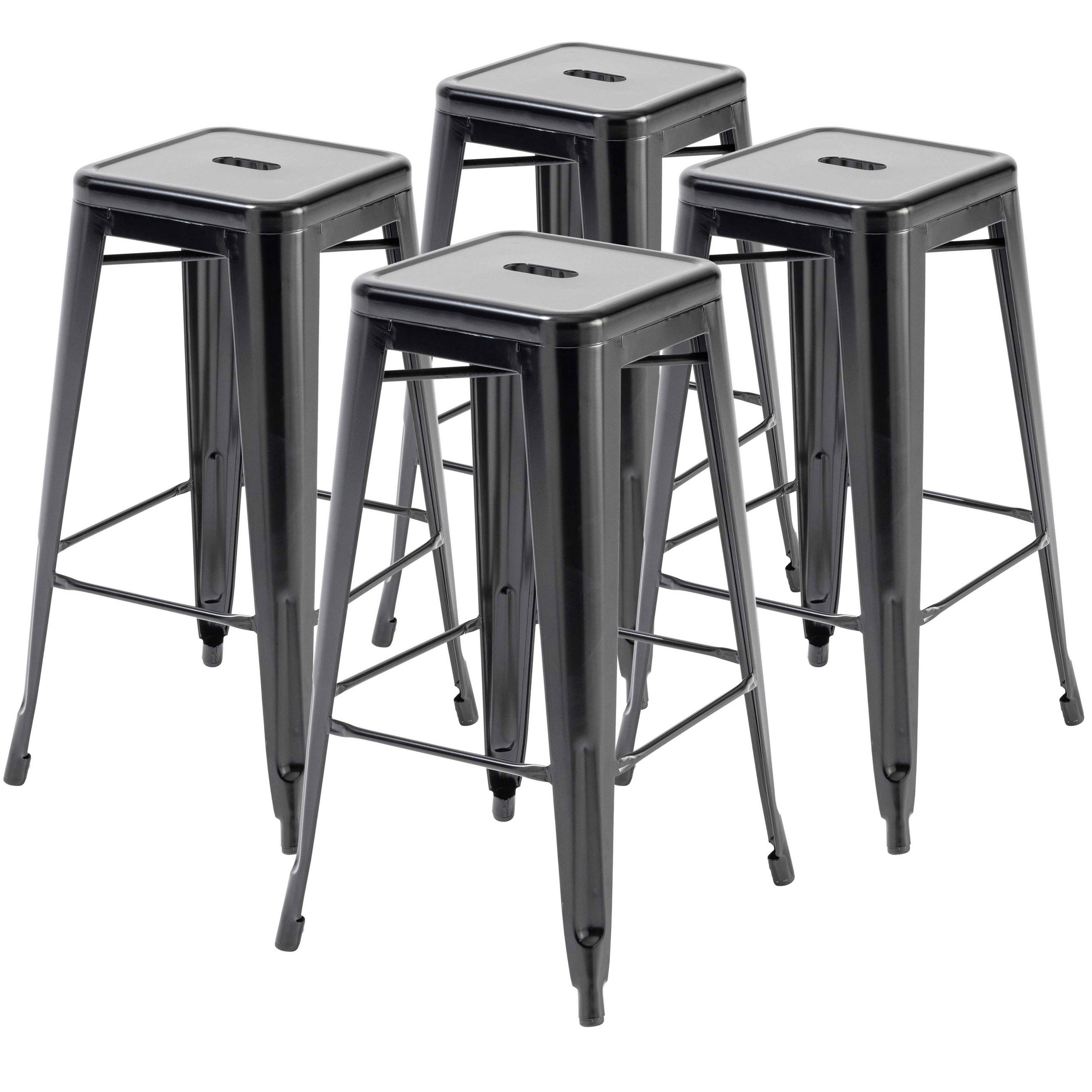 HOCHSTUHL 4-tlg., Schwarz - Schwarz, Metall (43/76/43cm) - Oviala