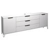 LOWBOARD Erna 216x45x82 Kreidegrau matt Lack - Hellgrau, Holzwerkstoff (216/82/45cm) - 58aufmkessel