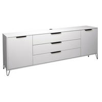 LOWBOARD Erna 216x45x82 Kreidegrau matt Lack - Hellgrau, Holzwerkstoff (216/82/45cm) - 58aufmkessel