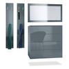 GARDEROBE Horizon Grau Hochglanz - Grau, Holzwerkstoff (142/146/35cm) - Vladon