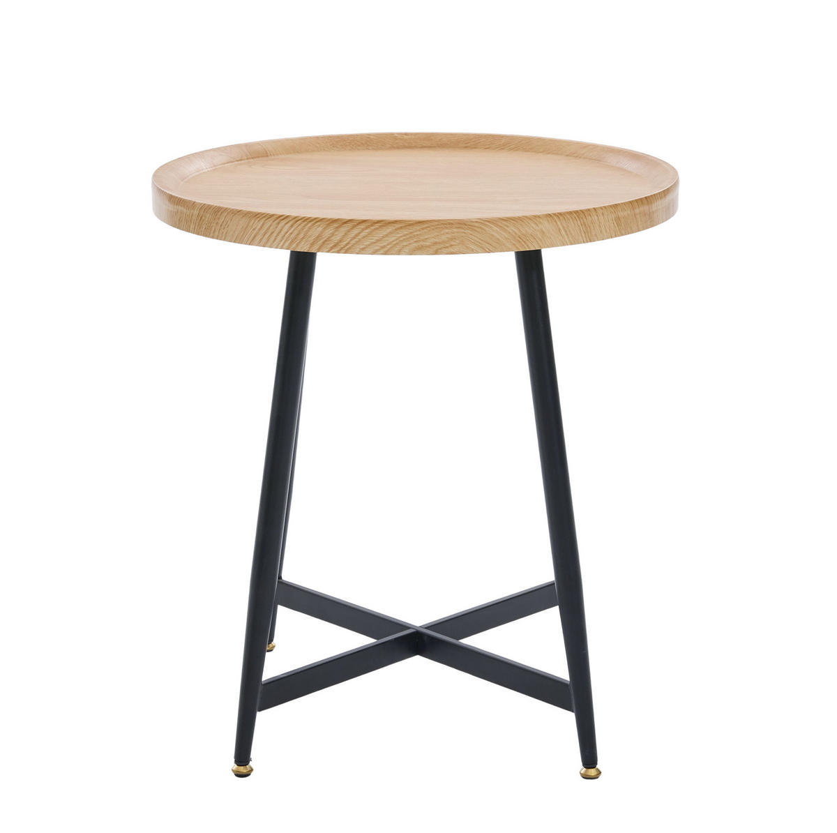 ODKLÁDACÍ stolek 55/55/60 cm přírodní dřevo z MDF s kovovou podnoží - přírodní, kompozitní dřevo (55/55/60cm) - OKWISH